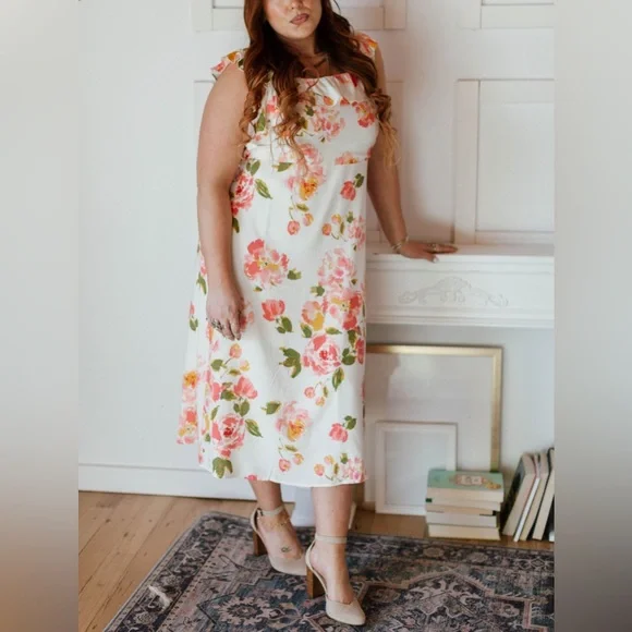 Worn Once - Sugarlips Curve Magdalena Midi Dress in Pink & W… - Picture 11 of 16